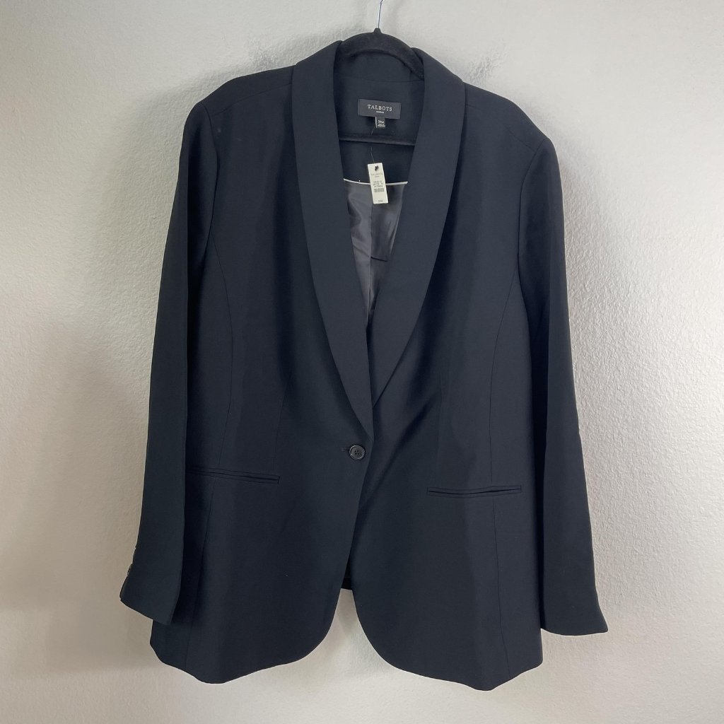 Talbots Blazer Womens 24w One Button Lined Jacket Plus Size Career Professional